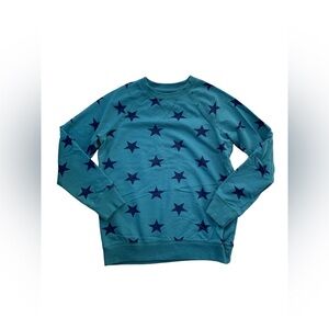 Primary Size 12 Teal Crewneck Sweatshirt with Navy Stars